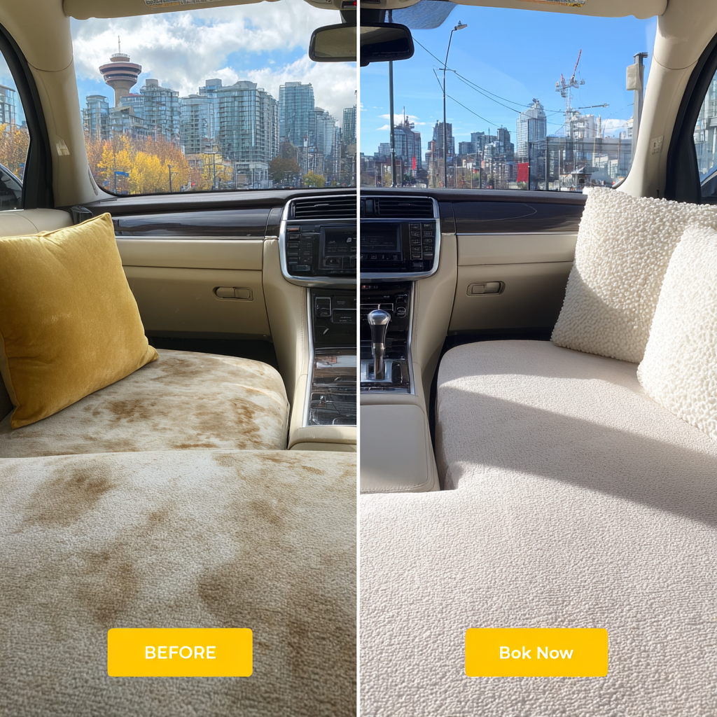 Odor Removal & Deodorizing before and after interior deep cleaning results