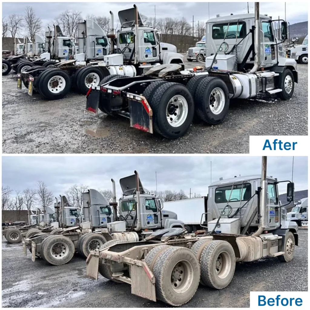 Semi-Truck Before and after cleaning image